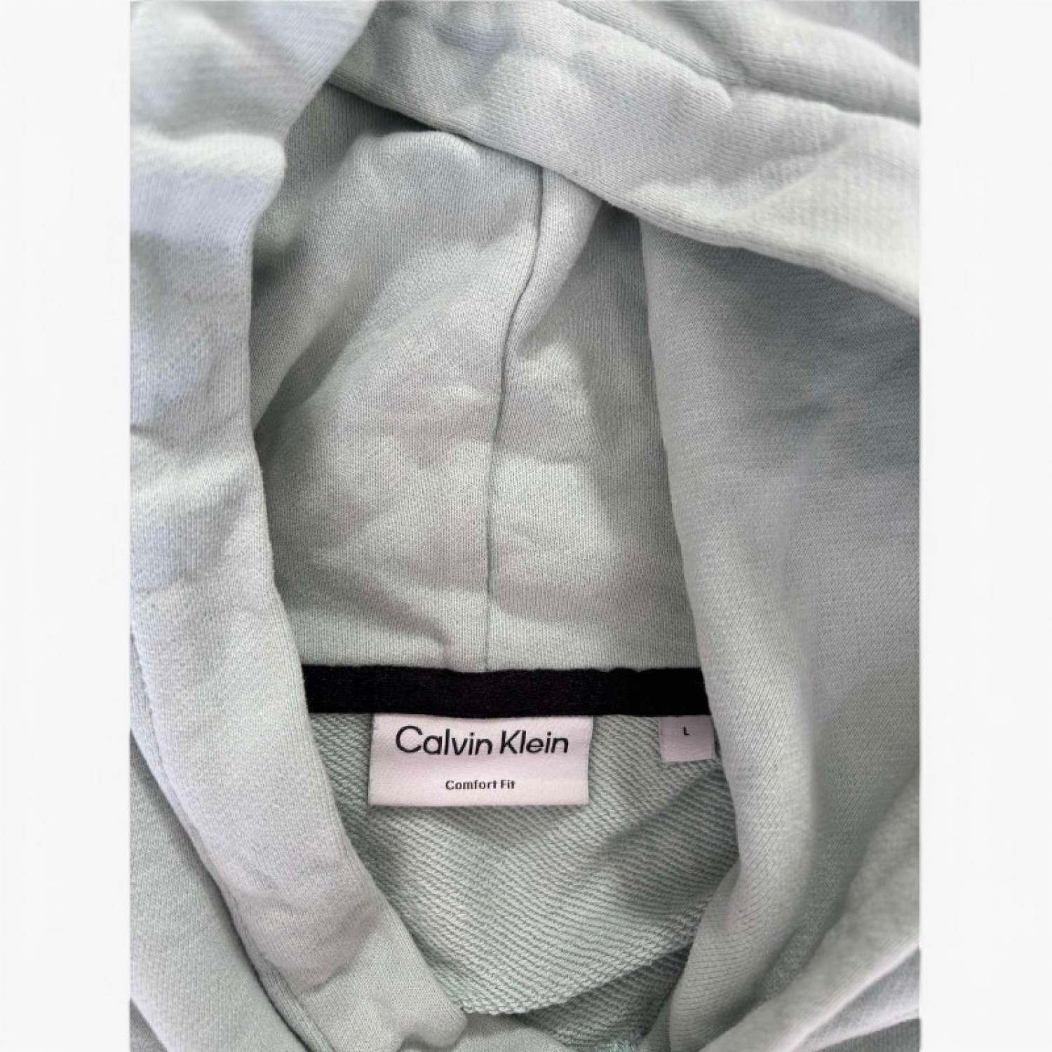 Calvin Klein Comfort Fit Φούτερ Hoodie Μέντα / Ανοιχτό Πράσινο – Μέγεθος L / Pre-Owned