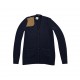 Ralph Lauren Cable Knit Cardigan Navy με Suede Patch – Μέγεθος L / Pre-Owned