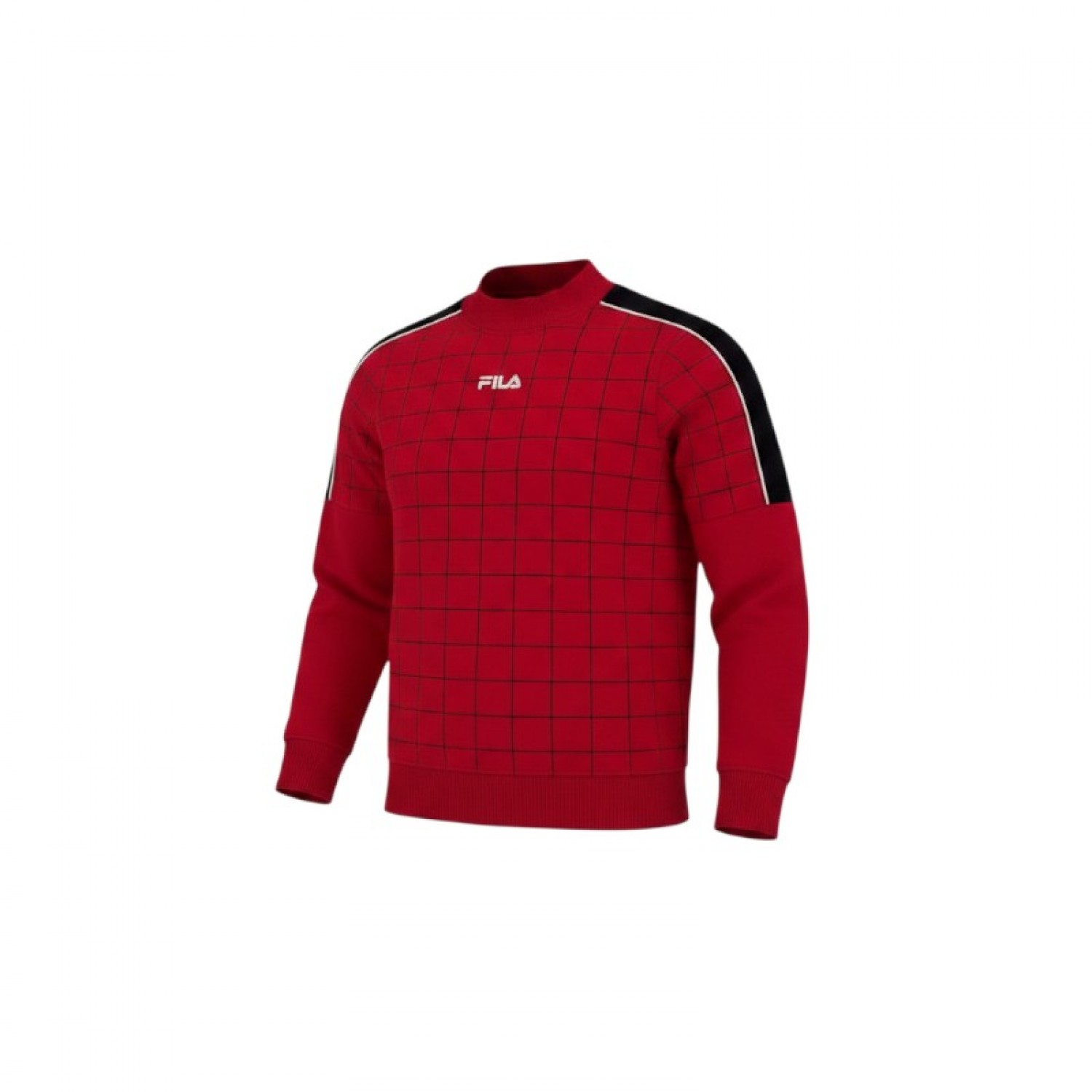 Fila Κόκκινο Sweatshirt με Μαύρο Grid Pattern – Μέγεθος S / Pre-Owned