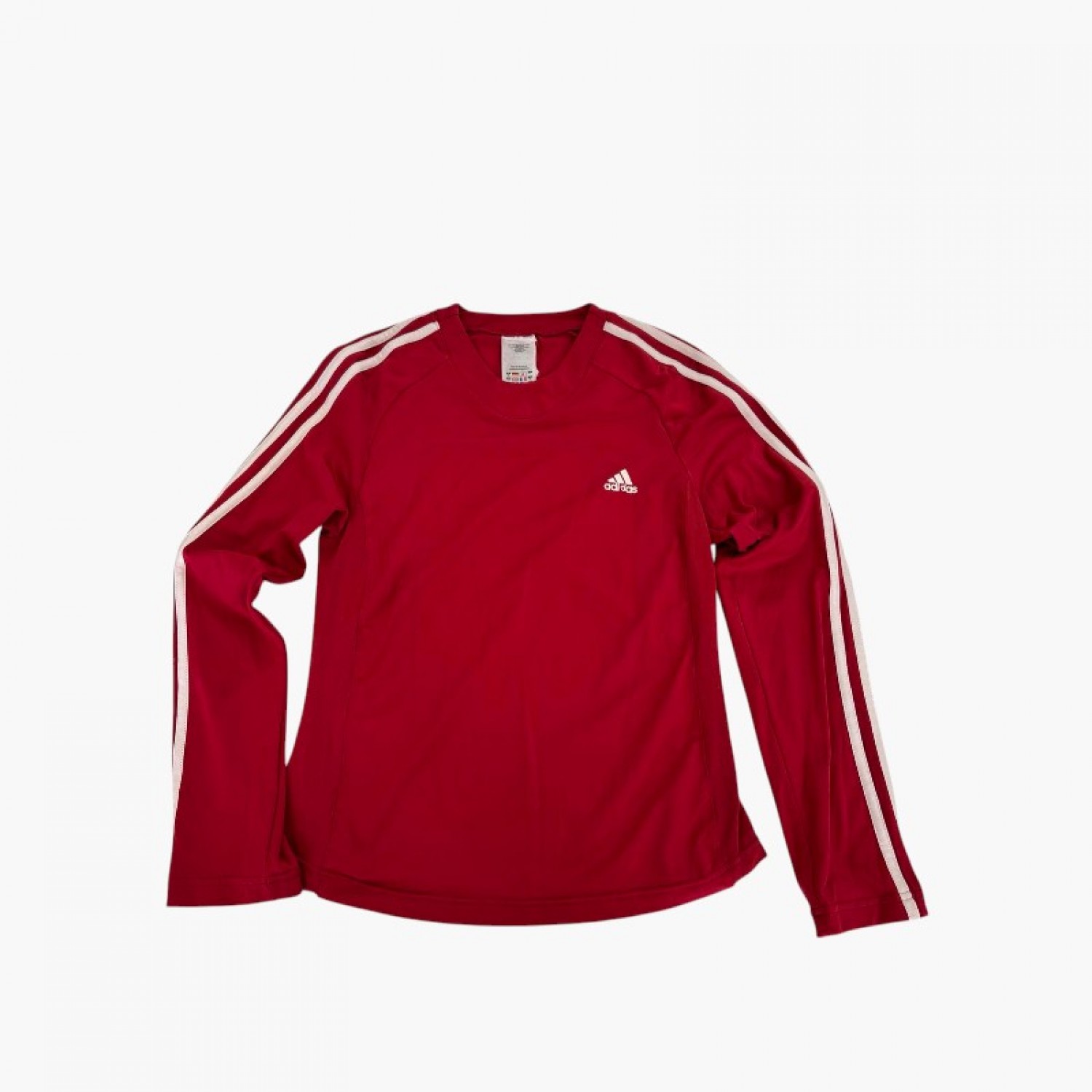 Adidas Κόκκινη Μακρυμάνικη Αθλητική Μπλούζα με 3 Stripes / Pre-Owned